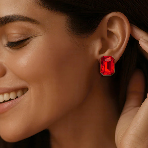 Super Saver Pack of 8 Multicolour Studs Anti-Tarnish Premium Quality Crystal Earrings By TEJAB