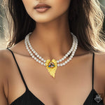 Anti-Tarnish Multicolour Crystals & Pearl Necklace