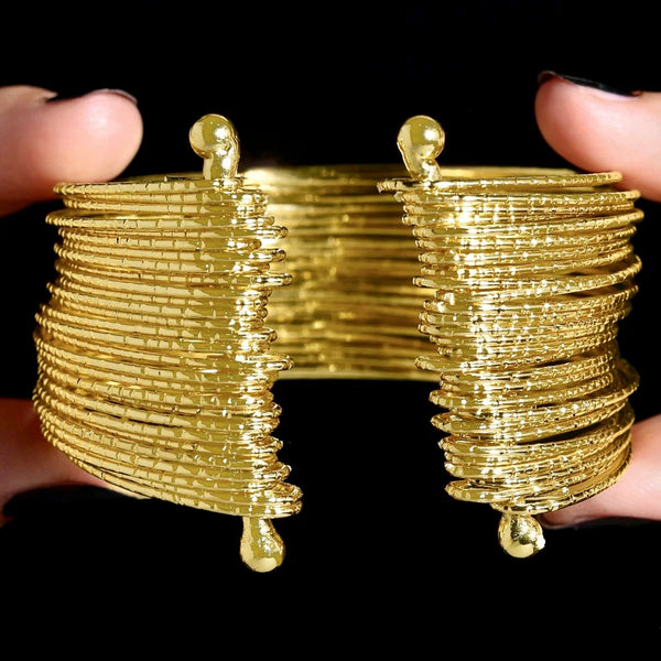Anti-Tarnish Gold Plated Multilayer Bangle Bracelet