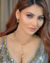 Anti-Tarnish Gold Plated Crystal Necklace Set With Earrings