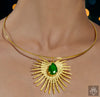 Anti-Tarnish Emerald Necklace Set With Earrings