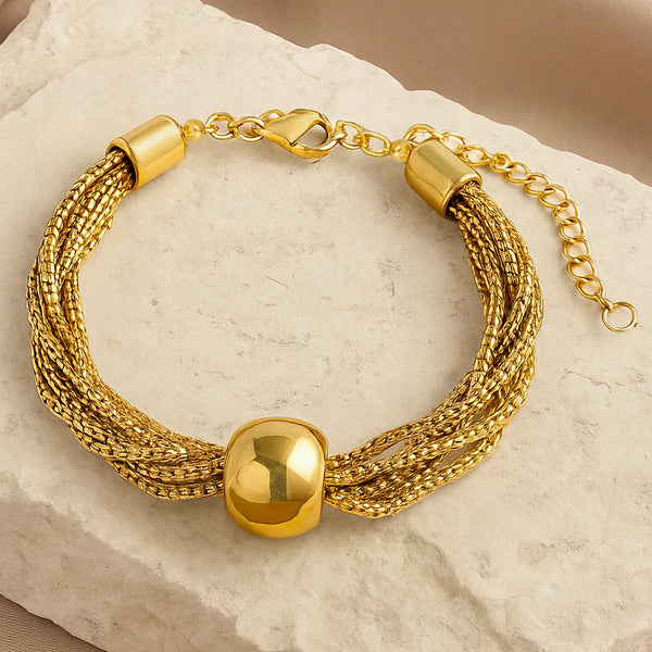 Anti-Tarnish Golden Box Chain Bracelet