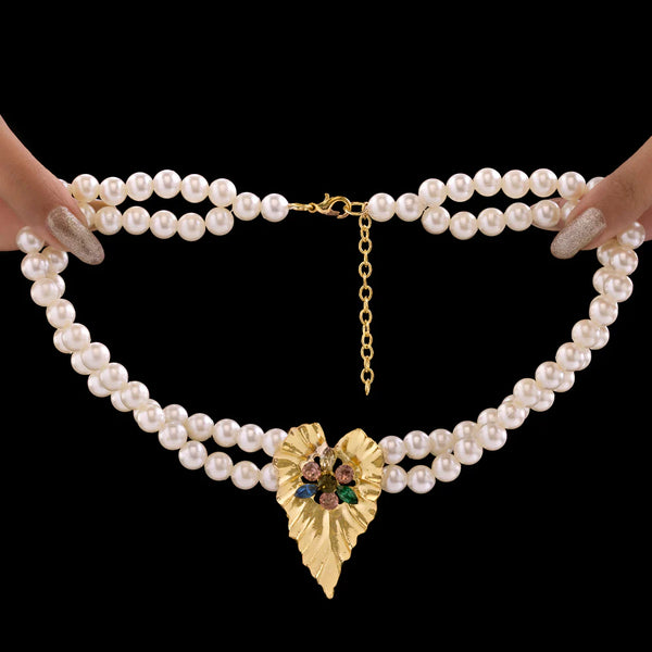 Anti-Tarnish Multicolour Crystals & Pearl Necklace