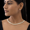 Anti-Tarnish Pearl & Crystal Studded Statement Necklace Set with Earrings