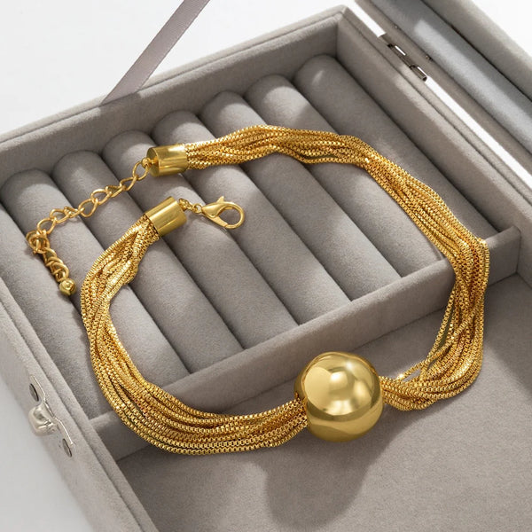 Anti-Tarnish Golden Box Chain Bracelet