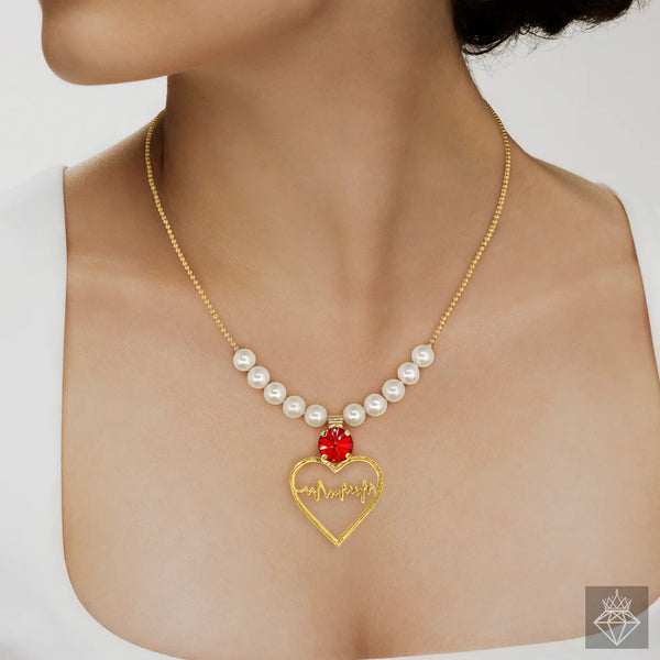 Anti-Tarnish Heart Necklace Set With Earrings