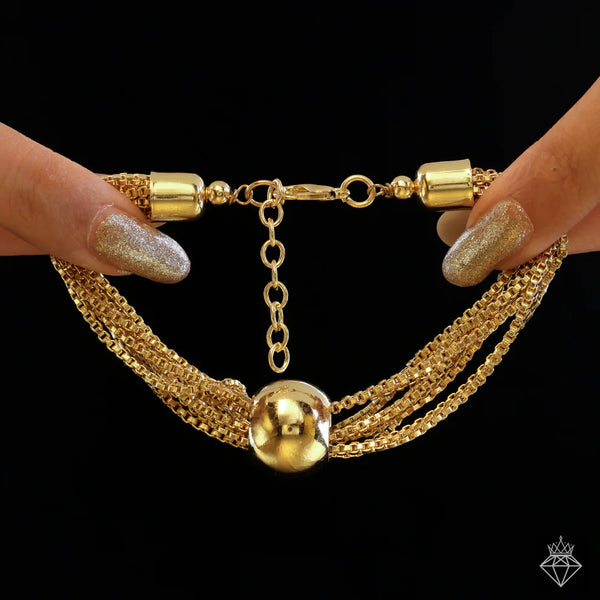 Anti-Tarnish Golden Box Chain Bracelet