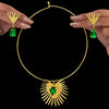 Anti-Tarnish Emerald Necklace Set With Earrings
