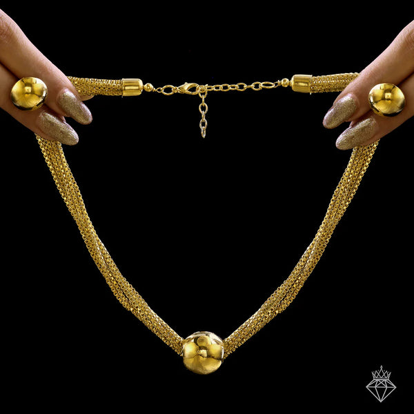 Anti-Tarnish Multilayer Necklace Set With Earrings