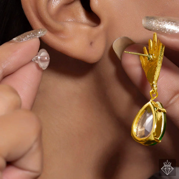 Anti-Tarnish Emerald Necklace Set With Earrings