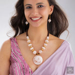 Bead & Resin Statement Necklace Set With Earrings