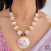 Bead & Resin Statement Necklace Set With Earrings