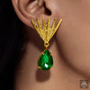 Anti-Tarnish Emerald Necklace Set With Earrings